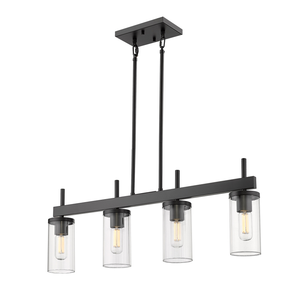 Golden Lighting Winslett 4-light Island Light in Matte Black
